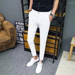 Men's Suits 2024 Men Suit Pants Dress Pantalone Hombre Stretch Slim Formal Trousers Solid Colour Casual Fashion Clothing A91