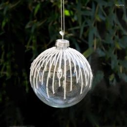 Party Decoration Different Design Transparent Handmade Painting Glass Globe Ornament Christmas Day Tree Hanging Ball