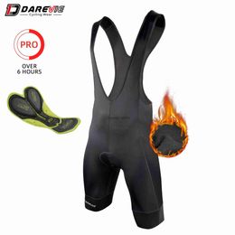 Men's Shorts DAREVIE Winter Thermal Cycling Bib Shorts Men Gel Pad 6 Hour Men's Cycling Shorts With 7 CM g Gripper for 5-15 Winter WarmH24126