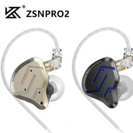 Headphones KZ ZSN Pro 2 Hybrid Drive 1BA 1DD In Ear Metal Earphones HIFI Bass Headset DJ Music Sport Earbuds Headphone ZS10PRO EDA ZSNPRO2