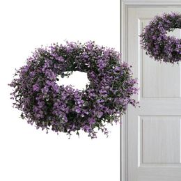 Decorative Flowers Green Leaves Wreath Artificial Christmas Door Spring Harvest Wall For Bedroom And Mantle