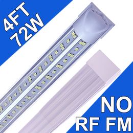 4Ft Led Shop Lights,4 Feet 48'' V Shape Integrated LED Tube Light,72W 72000lm Clear Cover Linkable Surface Mount Lamp,Replace T8 T10 T12 Fluorescent Light usastock