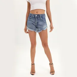 Women's Pants Sexy Women Denim Shorts Stretch Fringed Edge Tassel Short Trousers Mini Fashion With Pockets Irregular