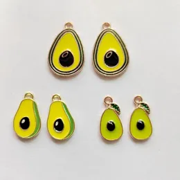 Pendant Necklaces 10PCS Mini Cartoon Avocado Cross Section Alloy Fashion Charm DIY Necklace Earrings Bracelet Decoration Accessories