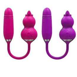 Vibrator Womens Gourd Second Trendy Bouncing Toy 10 Frequency Tongue Licking And Flirting Stretchable 231129