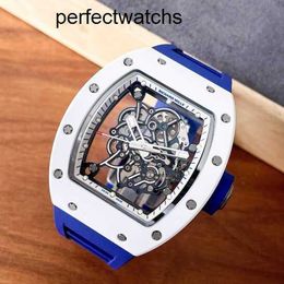 Mens Watch RM Wrist Watch Richardmiille Wristwatch Rm055 Automatic Mechanical Watch White Ceramic Japan Limited Edition Fashion Leisure Business Chronograph