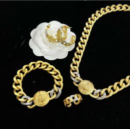 Fashion Designer Necklaces V Pendant Banshee Medusa Head 18K Gold Plated Bracelets Earrings Rings Birthday Festive Engagement Gifts MN6 --002