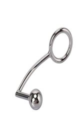 Male Device 40mm 45mm 50mm Stainless Steel Anal Hook With Penis Ring Metal Butt Plug Adult sexy Toys For Men8303966