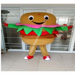 2024 Cute plush Burger Mascot Costume Cartoon theme character Carnival Unisex Halloween Carnival Adults Birthday Party Fancy Outfit For Men Women