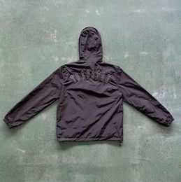 Trapstar Erkekler Ceket Sportswear Irongate T Windbreaker-Black 1to1 En Kaliteli İşlemeli Harfler Kadın Fermuar Güneş 3312ess