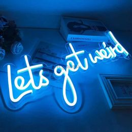 LED Neon Sign Boutique Lets Get Weird Neon Lights LED Sign Neon Inscription Party Bar Aesthetic Gamer Bedroom Wall Decoration Neon Lamps YQ240126