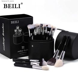 Makeup Brushes BEILI High Quality Professional Makeup Brushes for Foundation Powder Contour Eyeshadow Blending Set with Case Q240126