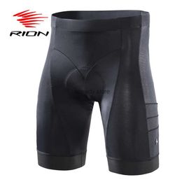Men's Shorts RION 3D Pad Cycling Mountain Bike Shorts Men Downhill MTB Bicyc Underpants UV Protection Quick Dry Black Underwear ShortsH24126