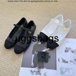 high quality Chanelity Toes Classic Black White Cap Ballet Flats Shoes Designer Woman Loafers Dress Shoe Ankle Strap Flat Sandals Size 3442 Casual Office Dance Weddi