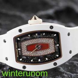 RM Automatic Winding Watches Richardmills RM07-01 Red Lip White Ceramic Side Rose Gold Disc Full T Diamond Diameter 45.66 * 31.40mm FN SCTJ