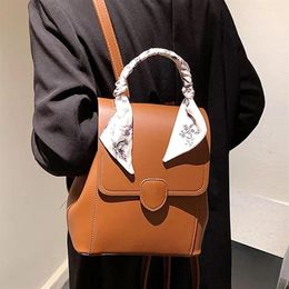 Backpack Style Women PU Leather Backpacks Multifunction Vintage Female Shoulder Bag Ladies Rucksack Small Travel Sac A Dos Preppy 327d