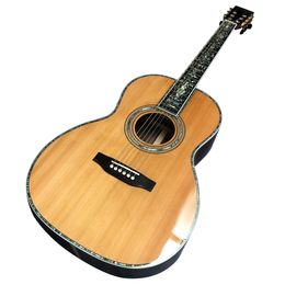 40 inch 0045 mould 6 string black fingered real abalone acoustic guitar