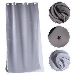 Curtain Drapes Blinds Blackout Curtains Double Layered Room Darking Lightening Noise Reducing Grommet ( 1x2 5m Grey )