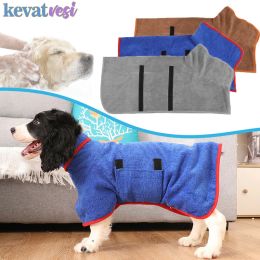 Machines Dog Bathrobe Pet Bath Towel Super Absorbent Dog Drying Coat Adjustable Dog Bath Robe Fast Towel Dry for Large Medium Small Dogs