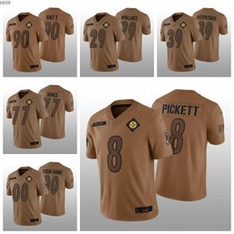 8 Kenny Pickett 90 T.J. Watt Pittsburgh''steelers''mens Women Youth 39 Minkah Fitzpatrick 77 Jones 2023 Salute to Service Limited Football Jersey Wallace