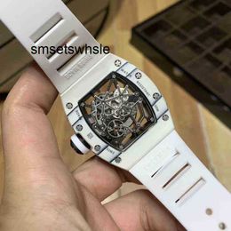 Luxury Watch Men Men Fiber Carbon Trend Leisure Rm035 Tape Automatic Mechanical White 0436