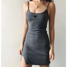 New Woman Casual Dresses Sleeveless With Thin Sling Summer Womens Slim Dress Designer Women Long Tees S-2Xl A01 225