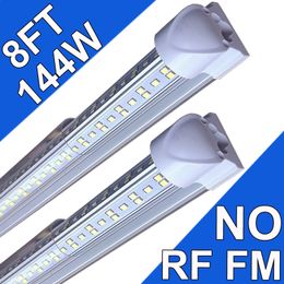 8Ft Led Shop Light,8 Feet 96' V Shape Integrated LED Tube Lamp,144W 144000lm Clear Cover Linkable Surface Mount Lamp,Replace NO-RF RM Factory Fluorescent usastock