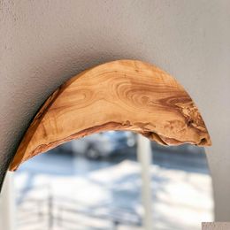 Mirrors Olive Wood Oval Mirror Live Edge Wall Frame Decor Round Small-Large Drop Delivery Home Garden Home Decor Otupb