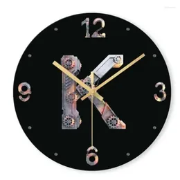 Wall Clocks Clock Modern Design Black Gold Large Silent Records Watch Classic Stylish Home Decor Reloj De Pared