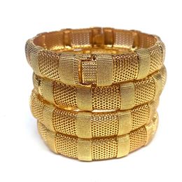 Dubai 24k Gold Plated Bangles African Luxury Women Hard Bracelets Indian Bangle Wedding Charm Ethiopian Arabic Hand Jewellery 240122