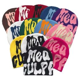 MEA-Strickmütze für Herren und Jacquard-Mütze für Damen, beliebter Hip-Hop-Buchstabenhut, warm, für Erwachsene