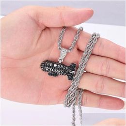 Pendant Necklaces Personality Fashion Missile Is Paired With 4Mm Wide Rope Chain For Men And Women Drop Delivery Jewellery Pendants Otye3