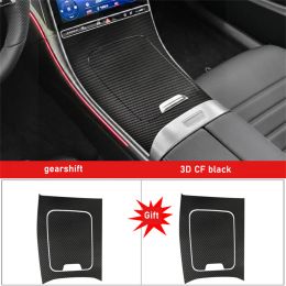 Car Interior Sticker Gear Box Protective Film For Mercedes Benz C Class W206 2022 Car Gear Panel Sticker Carbon Fiber Black