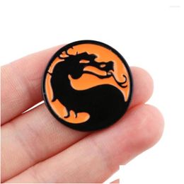 Pins Brooches Dz1821 Game Dragon Creativity Cool Enamel Badge For Backpack Collar Lapel Pin Hat Jewellery Birthday Gifts Friends Men Dro Otw7G