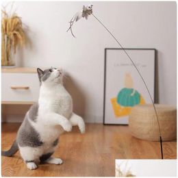 Other Arts And Crafts Cat Playing Wand Bird Feather With Bell Detachable Powerf Suction Cup Interactive Toys For Cats Kitten Hunting E Ot3Cb