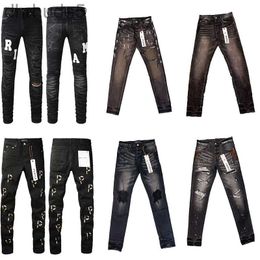 Purple Jeans Designer Puple Mens Skinny Luxury Denim Pant Distressed Ripped Biker Black Blue Jean Slim Fit Motorcycle EKGP