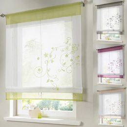 Curtain Stick On Out Curtains Est Roman Blinds Embroidery Tulle Short Shade Room Window Shower 72 X