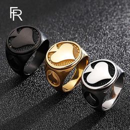 Band Rings Hot Selling Rock Spades K Titanium Steel Men's Ring Personality Retro Ring Ring 240125