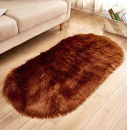 Oval Shape Plush Carpet Imitation Wool Floor Mat Modern Simple Soft Fur Rug Cold Proof Non Slip Carpets5822569