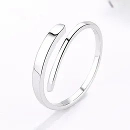 Cluster Rings Fashion Simple Style Smooth Opening Finger White Copper Small Cuff Ring Cute Gifts For Lady Girls Trendy Band