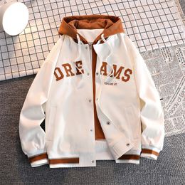 High Quality Varsity Baseball Uniform Jacket Mens Autumn Trendy Brand Allmatch Student Hooded Plus Size Coats Women 240124