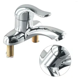 Bathroom Sink Faucets Plastic Steel Basin Chrome Deck Mounted Cold Water Dual Hole Mixer Tap Vanity