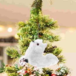 Garden Decorations 3Pcs Furry Ornament Small Plush Statue Decoration Animal Decor Christmas Tree