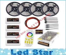 20m WIFI mi light led strip lighting RGBW RGB RGBWW 5050 12V 4pcs Controller 4 Zone group remote Power adapter ship7385972