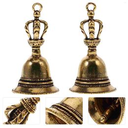 Party Supplies 2pcs Brass Bell Charms Ornaments Keychain Pendant Handheld Tibetan Vintage For Jewellery Making DIY