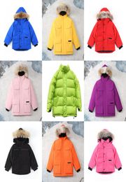 Childs PBI CG Expedition Down Jacket Boys Girls Kids Winter Hoodies Down Coat Warm Canada Blue Green Pink Yellow Youth PBI Expedit8189602