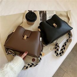 Duffel Bags Vintage Simple Small PU Leather Bucket Crossbody For Women 2024 Designer Fashion Lady Luxury Shoulder Handbags Tote