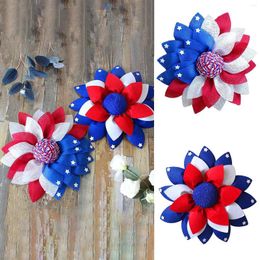 Decorative Flowers 2024 Border American Independence Day Wreath Decoration Easter Window Door Pendant Props Star Christmas