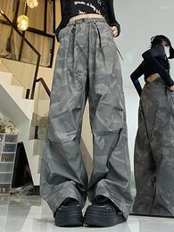 Women's Pants Streetwear Women Camouflage Comfortable High Waisted Y2k Wide Leg Fashion Full Length Straight Trousers Spring