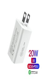 DHL 20W PD Charger Quick Charging TypeC Home Power Adapter For Smart Phone USEUPlug With Retail Box Fast 9758097